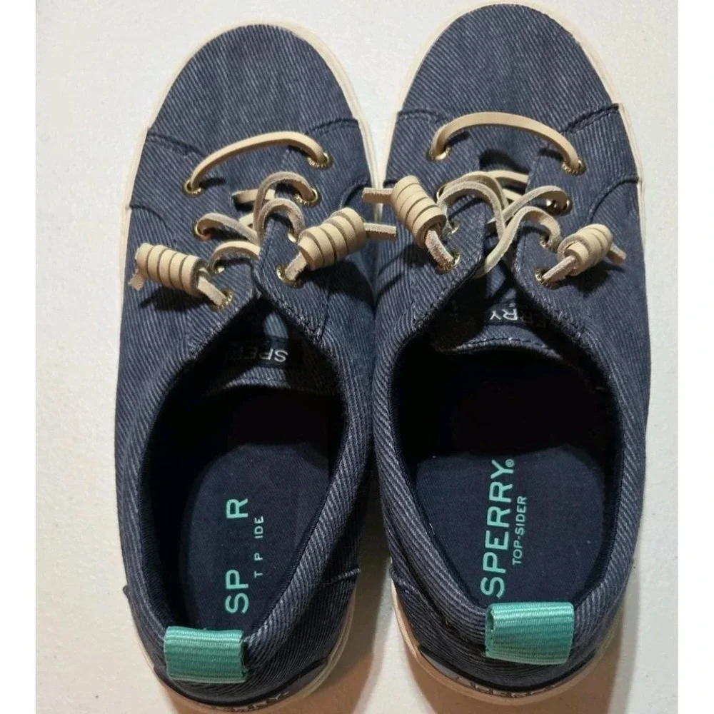 Sperry Women's Casual Sneakers Shoes Blue Denim Memory Foam Size6